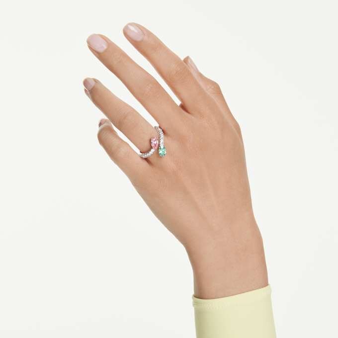 Ariana Grande X Swarovski Ανοιχτό δαχτυλίδι με μικτή κοπή, πολύχρωμο, επιροδιωμένο Ariana Grande X Swarovski Ανοιχτό δαχτυλίδι με μικτή κοπή, πολύχρωμο, επιροδιωμένο