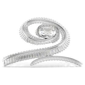 Ariana Grande X Swarovski Κλιπ για τα μαλλιά με κοπή μπαγκέτ, λευκό, επιμεταλλωμένο με ρόδιο