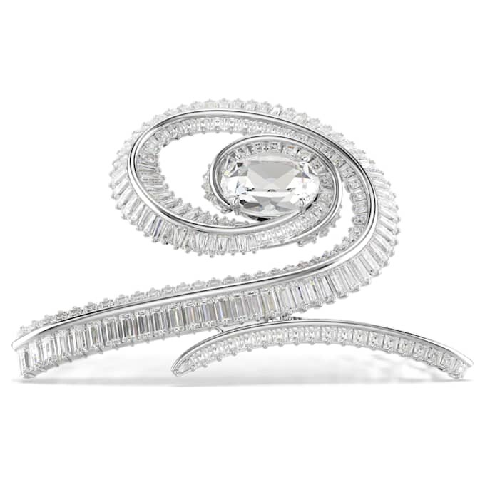 Ariana Grande X Swarovski Κλιπ για τα μαλλιά με κοπή μπαγκέτ, λευκό, επιμεταλλωμένο με ρόδιο Ariana Grande X Swarovski Κλιπ για τα μαλλιά με κοπή μπαγκέτ, λευκό, επιμεταλλωμένο με ρόδιο