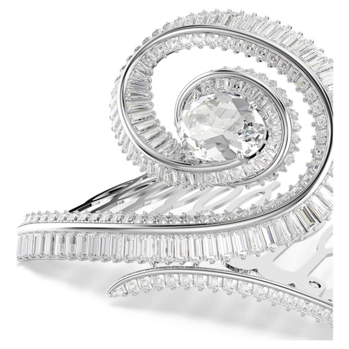 Ariana Grande X Swarovski Κλιπ για τα μαλλιά με κοπή μπαγκέτ, λευκό, επιμεταλλωμένο με ρόδιο Ariana Grande X Swarovski Κλιπ για τα μαλλιά με κοπή μπαγκέτ, λευκό, επιμεταλλωμένο με ρόδιο