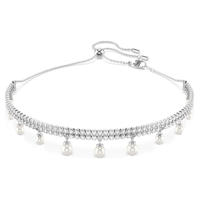 Ariana Grande X Swarovski Κολιέ-κολάρο με κρυστάλλινα μαργαριτάρια, στρογγυλή κοπή, λευκό, επιροδιωμένο Ariana Grande X Swarovski Κολιέ-κολάρο με κρυστάλλινα μαργαριτάρια, στρογγυλή κοπή, λευκό, επιροδιωμένο