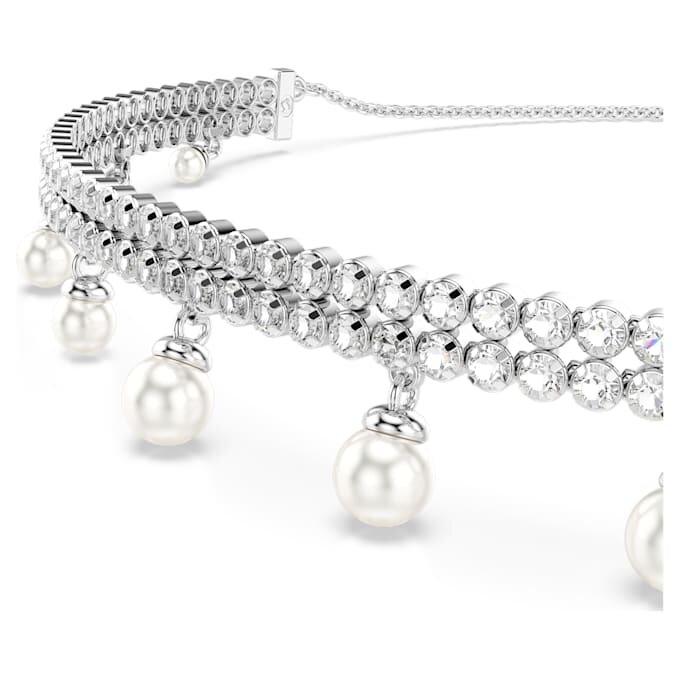 Ariana Grande X Swarovski Κολιέ-κολάρο με κρυστάλλινα μαργαριτάρια, στρογγυλή κοπή, λευκό, επιροδιωμένο Ariana Grande X Swarovski Κολιέ-κολάρο με κρυστάλλινα μαργαριτάρια, στρογγυλή κοπή, λευκό, επιροδιωμένο