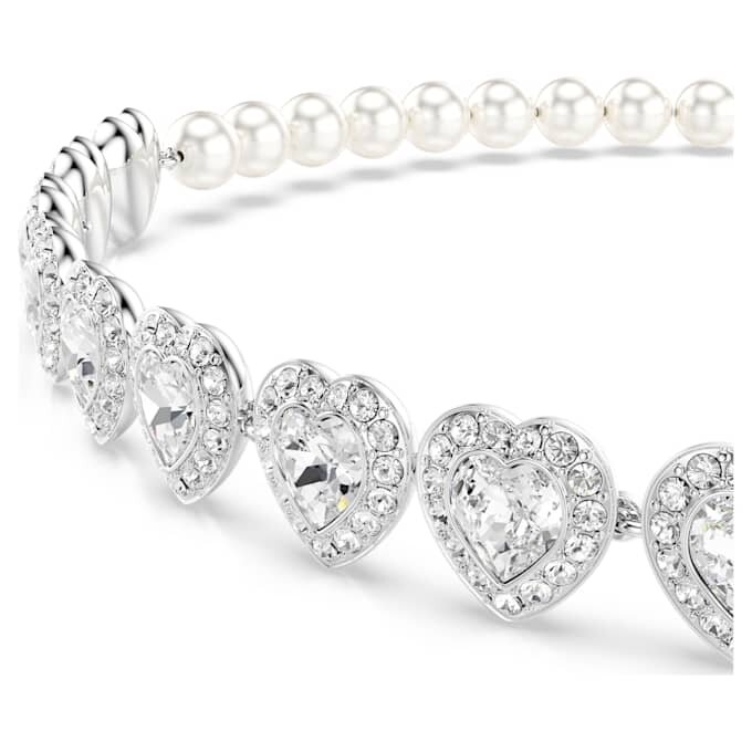 Ariana Grande X Swarovski Κολιέ τύπου choker με μικτή κοπή, κρυστάλλινα μαργαριτάρια, καρδιά, λευκό, επιροδιωμένο Ariana Grande X Swarovski Κολιέ τύπου choker με μικτή κοπή, κρυστάλλινα μαργαριτάρια, καρδιά, λευκό, επιροδιωμένο