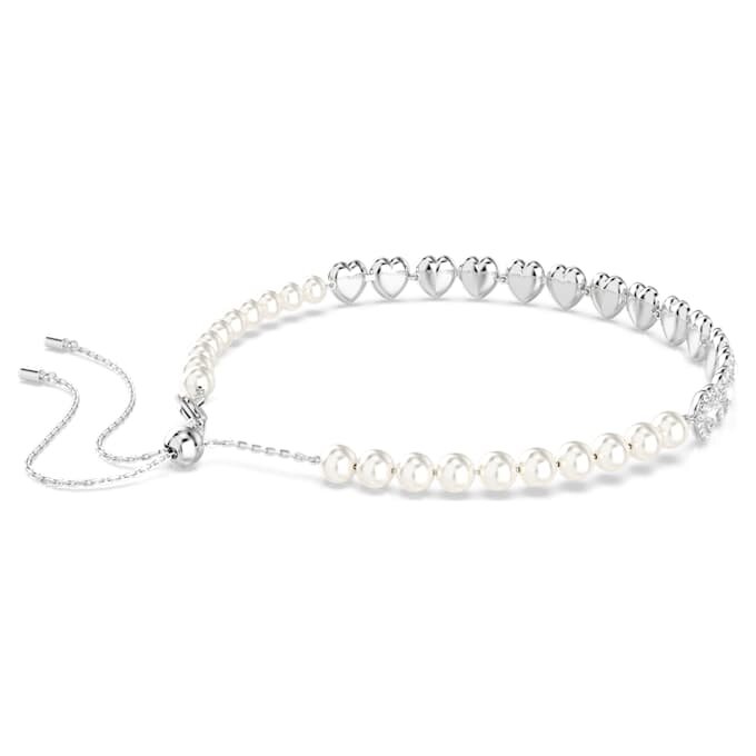 Ariana Grande X Swarovski Κολιέ τύπου choker με μικτή κοπή, κρυστάλλινα μαργαριτάρια, καρδιά, λευκό, επιροδιωμένο Ariana Grande X Swarovski Κολιέ τύπου choker με μικτή κοπή, κρυστάλλινα μαργαριτάρια, καρδιά, λευκό, επιροδιωμένο