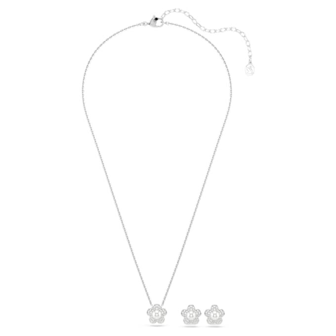 Ariana Grande X Swarovski Σετ με κρυστάλλινα μαργαριτάρια, στρογγυλή κοπή, λουλούδι, λευκό, επιροδιωμένο Ariana Grande X Swarovski Σετ με κρυστάλλινα μαργαριτάρια, στρογγυλή κοπή, λουλούδι, λευκό, επιροδιωμένο
