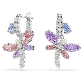 Ariana Grande X Swarovski Σκουλαρίκια με κρεμαστά στοιχεία, διάφορες κοπές, λιβελλούλα, πολύχρωμα, επιροδιωμένα