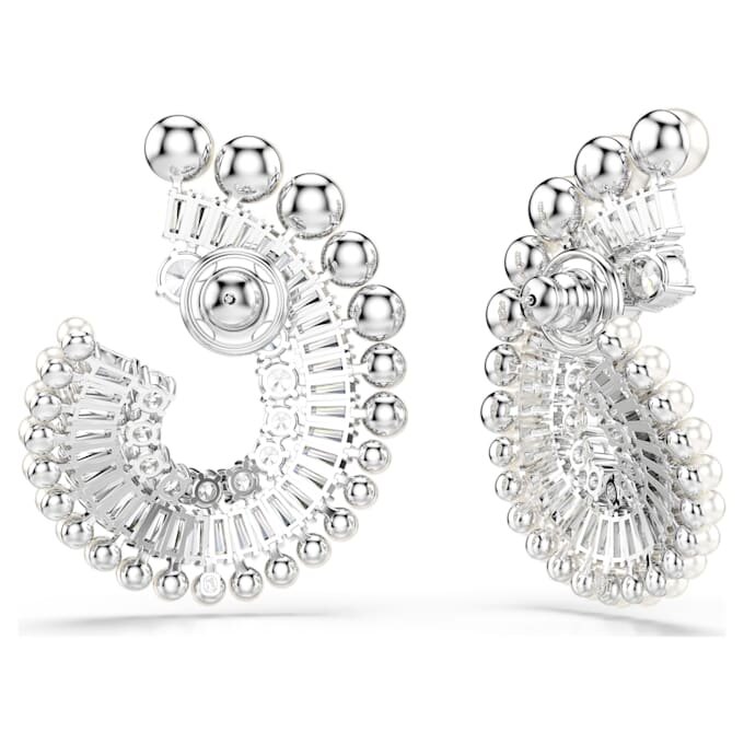 Ariana Grande X Swarovski Σκουλαρίκια με κρεμαστά στοιχεία, κρυστάλλινο μαργαριτάρι, μικτές κοπές, λευκό, επιροδιωμένα Ariana Grande X Swarovski Σκουλαρίκια με κρεμαστά στοιχεία, κρυστάλλινο μαργαριτάρι, μικτές κοπές, λευκό, επιροδιωμένα