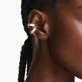 Ariana Grande X Swarovski Σκουλαρίκια τύπου «ear cuff» με κοπή μπαγκέτ, λευκά, επιροδιωμένα