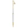 Crystalline Ballpoint Pen Horse Shoe, White, White Lacquered, Gold-Tone Plated