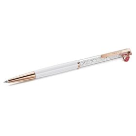 Crystalline Ballpoint Pen Ladybug, λευκό, βαμμένο με κόκκινο λάκα, επιχρυσωμένο σε ροζ χρυσό