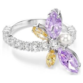 Δαχτυλίδι Ariana Grande X Swarovski με μοτίβο, μικτή κοπή, λιβελούλα, πολύχρωμο, επιροδιωμένο