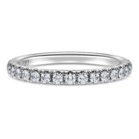 Δαχτυλίδι Eternity Band με διαμάντια εργαστηριακής καλλιέργειας 0,4 καράτια συνολικά, στρογγυλό σχήμα, λευκόχρυσο 14K Δαχτυλίδι Eternity Band με διαμάντια εργαστηριακής καλλιέργειας 0,4 καράτια συνολικά, στρογγυλό σχήμα, λευκόχρυσο 14K