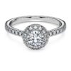 Δαχτυλίδι Eternity Halo Solitaire με διαμάντια εργαστηριακής καλλιέργειας 0,8 καράτια συνολικά, στρογγυλό σχήμα, λευκόχρυσο 14K Δαχτυλίδι Eternity Halo Solitaire με διαμάντια εργαστηριακής καλλιέργειας 0,8 καράτια συνολικά, στρογγυλό σχήμα, λευκόχρυσο 14K