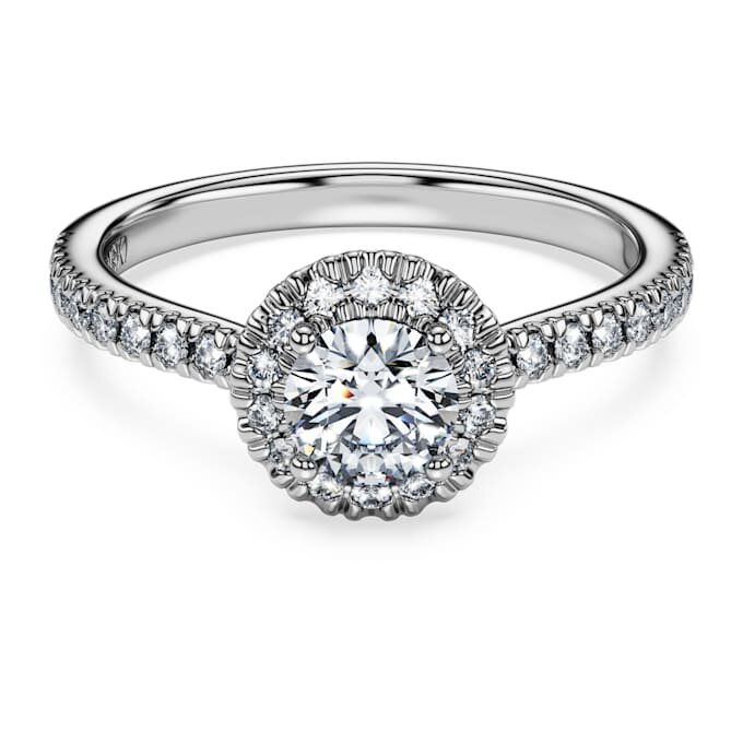 Δαχτυλίδι Eternity Halo Solitaire με διαμάντια εργαστηριακής καλλιέργειας 0,8 καράτια συνολικά, στρογγυλό σχήμα, λευκόχρυσο 14K Δαχτυλίδι Eternity Halo Solitaire με διαμάντια εργαστηριακής καλλιέργειας 0,8 καράτια συνολικά, στρογγυλό σχήμα, λευκόχρυσο 14K