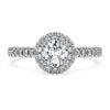 Δαχτυλίδι Eternity Halo Solitaire με διαμάντια εργαστηριακής καλλιέργειας 0,8 καράτια συνολικά, στρογγυλό σχήμα, λευκόχρυσο 14K Δαχτυλίδι Eternity Halo Solitaire με διαμάντια εργαστηριακής καλλιέργειας 0,8 καράτια συνολικά, στρογγυλό σχήμα, λευκόχρυσο 14K