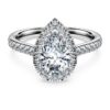 Δαχτυλίδι Eternity Halo Solitaire με διαμάντια εργαστηριακής καλλιέργειας 1,3 καράτια συνολικά, σχήμα αχλαδιού, λευκόχρυσο 14K Δαχτυλίδι Eternity Halo Solitaire με διαμάντια εργαστηριακής καλλιέργειας 1,3 καράτια συνολικά, σχήμα αχλαδιού, λευκόχρυσο 14K