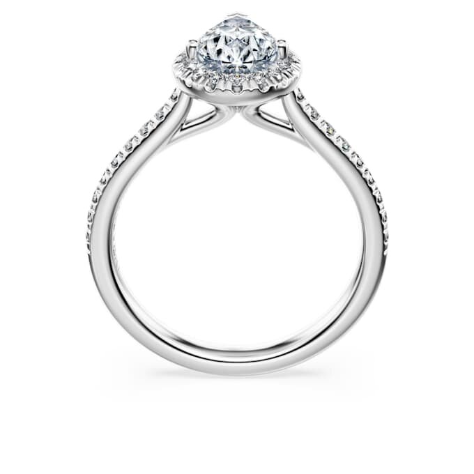 Δαχτυλίδι Eternity Halo Solitaire με διαμάντια εργαστηριακής καλλιέργειας 1,3 καράτια συνολικά, σχήμα αχλαδιού, λευκόχρυσο 14K Δαχτυλίδι Eternity Halo Solitaire με διαμάντια εργαστηριακής καλλιέργειας 1,3 καράτια συνολικά, σχήμα αχλαδιού, λευκόχρυσο 14K
