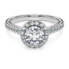 Δαχτυλίδι Eternity Halo Solitaire με διαμάντια εργαστηριακής καλλιέργειας 1,33 καράτια συνολικά, στρογγυλό σχήμα, λευκόχρυσο 14K Δαχτυλίδι Eternity Halo Solitaire με διαμάντια εργαστηριακής καλλιέργειας 1,33 καράτια συνολικά, στρογγυλό σχήμα, λευκόχρυσο 14K
