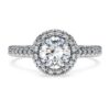Δαχτυλίδι Eternity Halo Solitaire με διαμάντια εργαστηριακής καλλιέργειας 1,33 καράτια συνολικά, στρογγυλό σχήμα, λευκόχρυσο 14K Δαχτυλίδι Eternity Halo Solitaire με διαμάντια εργαστηριακής καλλιέργειας 1,33 καράτια συνολικά, στρογγυλό σχήμα, λευκόχρυσο 14K