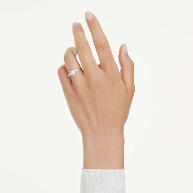 Δαχτυλίδι Eternity Solitaire με διαμάντια εργαστηριακής καλλιέργειας 0,5 καράτια συνολικά, σχήμα καρδιάς, ασήμι 925 Δαχτυλίδι Eternity Solitaire με διαμάντια εργαστηριακής καλλιέργειας 0,5 καράτια συνολικά, σχήμα καρδιάς, ασήμι 925