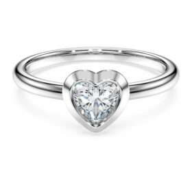 Δαχτυλίδι Eternity Solitaire με διαμάντια εργαστηριακής καλλιέργειας 0,5 καράτια συνολικά, σχήμα καρδιάς, ασήμι 925 Δαχτυλίδι Eternity Solitaire με διαμάντια εργαστηριακής καλλιέργειας 0,5 καράτια συνολικά, σχήμα καρδιάς, ασήμι 925