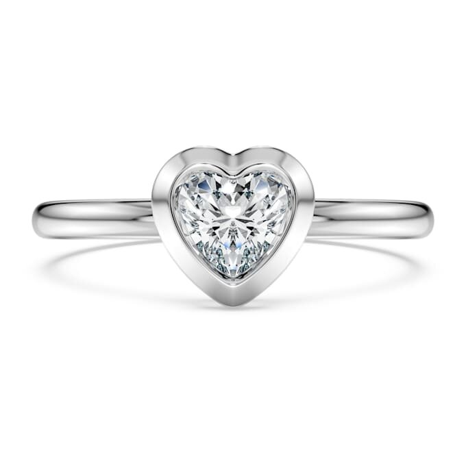 Δαχτυλίδι Eternity Solitaire με διαμάντια εργαστηριακής καλλιέργειας 0,5 καράτια συνολικά, σχήμα καρδιάς, ασήμι 925 Δαχτυλίδι Eternity Solitaire με διαμάντια εργαστηριακής καλλιέργειας 0,5 καράτια συνολικά, σχήμα καρδιάς, ασήμι 925