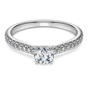 Δαχτυλίδι Eternity Solitaire με διαμάντια εργαστηριακής καλλιέργειας 0,7 καράτια συνολικά, στρογγυλό σχήμα, λευκόχρυσο 14 καρατίων Δαχτυλίδι Eternity Solitaire με διαμάντια εργαστηριακής καλλιέργειας 0,7 καράτια συνολικά, στρογγυλό σχήμα, λευκόχρυσο 14 καρατίων