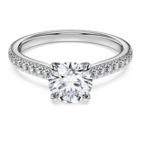 Δαχτυλίδι Eternity Solitaire με διαμάντια εργαστηριακής καλλιέργειας 1,2 Ct συνολικά, στρογγυλό σχήμα, λευκό χρυσό 14K