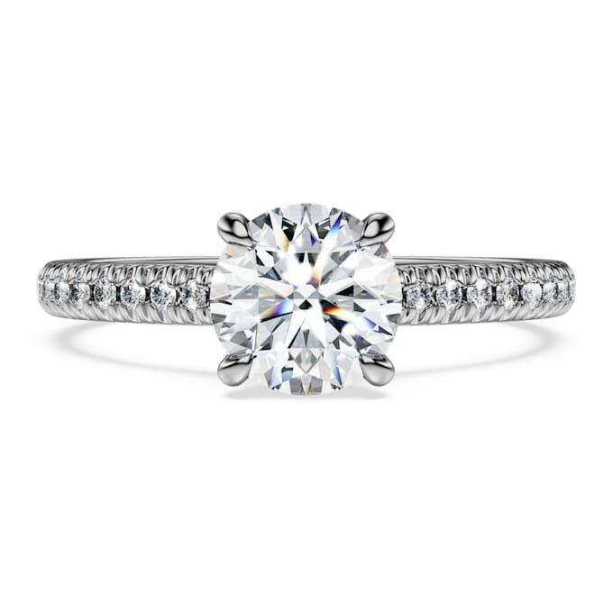 Δαχτυλίδι Eternity Solitaire με διαμάντια εργαστηριακής καλλιέργειας 1,2 Ct συνολικά, στρογγυλό σχήμα, λευκό χρυσό 14K Δαχτυλίδι Eternity Solitaire με διαμάντια εργαστηριακής καλλιέργειας 1,2 Ct συνολικά, στρογγυλό σχήμα, λευκό χρυσό 14K