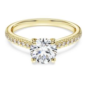 Δαχτυλίδι Eternity Solitaire με διαμάντια εργαστηριακής καλλιέργειας 1,2 καράτια συνολικά, στρογγυλό σχήμα, κίτρινο χρυσό 14K Δαχτυλίδι Eternity Solitaire με διαμάντια εργαστηριακής καλλιέργειας 1,2 καράτια συνολικά, στρογγυλό σχήμα, κίτρινο χρυσό 14K