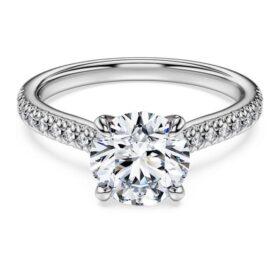 Δαχτυλίδι Eternity Solitaire με διαμάντια εργαστηριακής καλλιέργειας 1,7 καράτια συνολικά, στρογγυλό σχήμα, λευκόχρυσο 14K Δαχτυλίδι Eternity Solitaire με διαμάντια εργαστηριακής καλλιέργειας 1,7 καράτια συνολικά, στρογγυλό σχήμα, λευκόχρυσο 14K