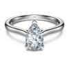 Δαχτυλίδι Eternity Solitaire με διαμάντια εργαστηριακής καλλιέργειας 1 καράτι συνολικά, σχήμα αχλαδιού, λευκόχρυσο 14K Δαχτυλίδι Eternity Solitaire με διαμάντια εργαστηριακής καλλιέργειας 1 καράτι συνολικά, σχήμα αχλαδιού, λευκόχρυσο 14K