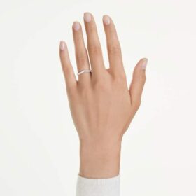 Δαχτυλίδι Eternity V Band με διαμάντια εργαστηριακής καλλιέργειας 0,25 καράτια συνολικά, στρογγυλό σχήμα, λευκόχρυσο 14K Δαχτυλίδι Eternity V Band με διαμάντια εργαστηριακής καλλιέργειας 0,25 καράτια συνολικά, στρογγυλό σχήμα, λευκόχρυσο 14K