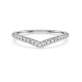 Δαχτυλίδι Eternity V Band με διαμάντια εργαστηριακής καλλιέργειας 0,25 καράτια συνολικά, στρογγυλό σχήμα, λευκόχρυσο 14K Δαχτυλίδι Eternity V Band με διαμάντια εργαστηριακής καλλιέργειας 0,25 καράτια συνολικά, στρογγυλό σχήμα, λευκόχρυσο 14K