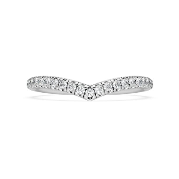 Δαχτυλίδι Eternity V Band με διαμάντια εργαστηριακής καλλιέργειας 0,25 καράτια συνολικά, στρογγυλό σχήμα, λευκόχρυσο 14K Δαχτυλίδι Eternity V Band με διαμάντια εργαστηριακής καλλιέργειας 0,25 καράτια συνολικά, στρογγυλό σχήμα, λευκόχρυσο 14K