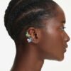 Gema Ear Cuffs Ασύμμετρο σχέδιο, μικτή κοπή, πολύχρωμα, επιχρυσωμένα