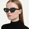 Γυαλιά ηλίου σε σχήμα «Cat-Eye», Sk6061U, Μαύρα