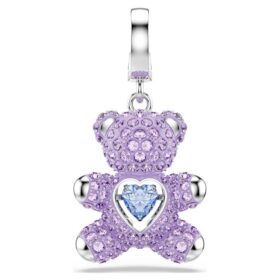 Idyllia Charm Mixed Cuts, Αρκουδάκι, Μωβ, Με επίστρωση ροδίου