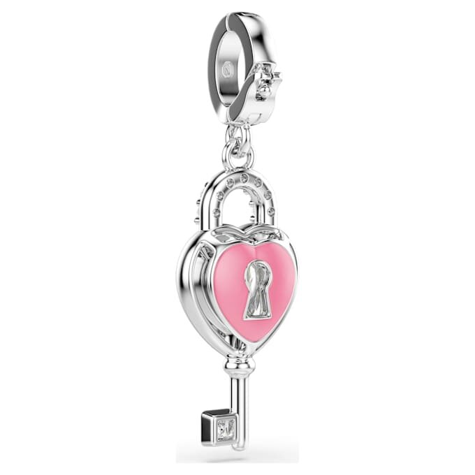 Idyllia Charm Mixed Cuts, Καρδιά με κλειδί, Λευκό, Επιμεταλλωμένο με ρόδιο Idyllia Charm Mixed Cuts, Καρδιά με κλειδί, Λευκό, Επιμεταλλωμένο με ρόδιο