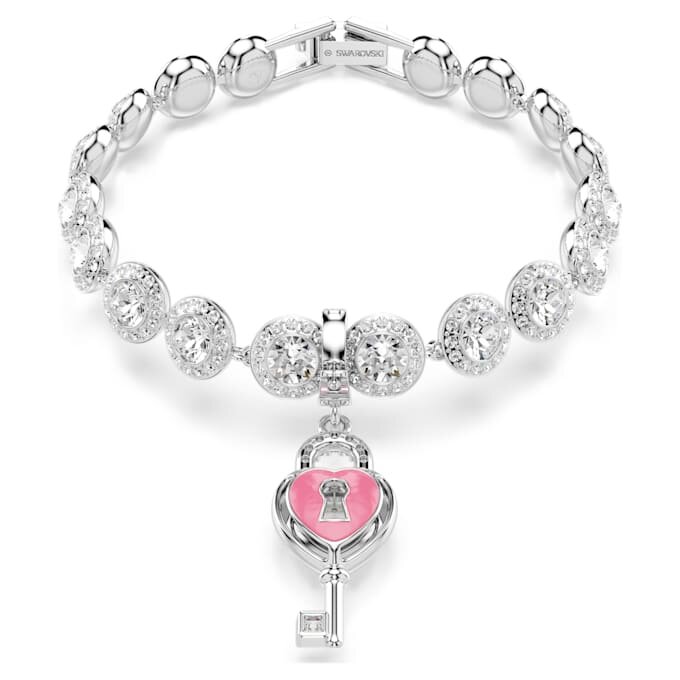 Idyllia Charm Mixed Cuts, Καρδιά με κλειδί, Λευκό, Επιμεταλλωμένο με ρόδιο Idyllia Charm Mixed Cuts, Καρδιά με κλειδί, Λευκό, Επιμεταλλωμένο με ρόδιο