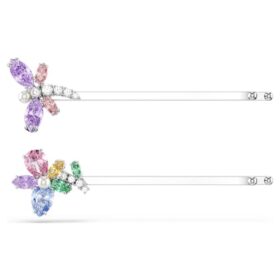 Καρφίτσα μαλλιών Ariana Grande X Swarovski με ανάμεικτα σχήματα, λιβελλούλα, λουλούδι, πολύχρωμη, επιμεταλλωμένη με ρόδιο