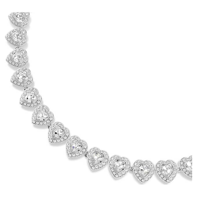 Κολιέ Ariana Grande X Swarovski με μικτή κοπή, καρδιά, λευκό, επιροδιωμένο Κολιέ Ariana Grande X Swarovski με μικτή κοπή, καρδιά, λευκό, επιροδιωμένο