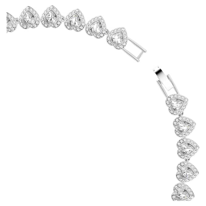 Κολιέ Ariana Grande X Swarovski με μικτή κοπή, καρδιά, λευκό, επιροδιωμένο Κολιέ Ariana Grande X Swarovski με μικτή κοπή, καρδιά, λευκό, επιροδιωμένο