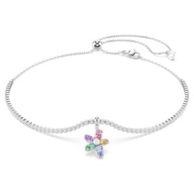 Κολιέ Ariana Grande X Swarovski με ποικίλες κοπές, λουλούδι, πολύχρωμο, επιροδιωμένο