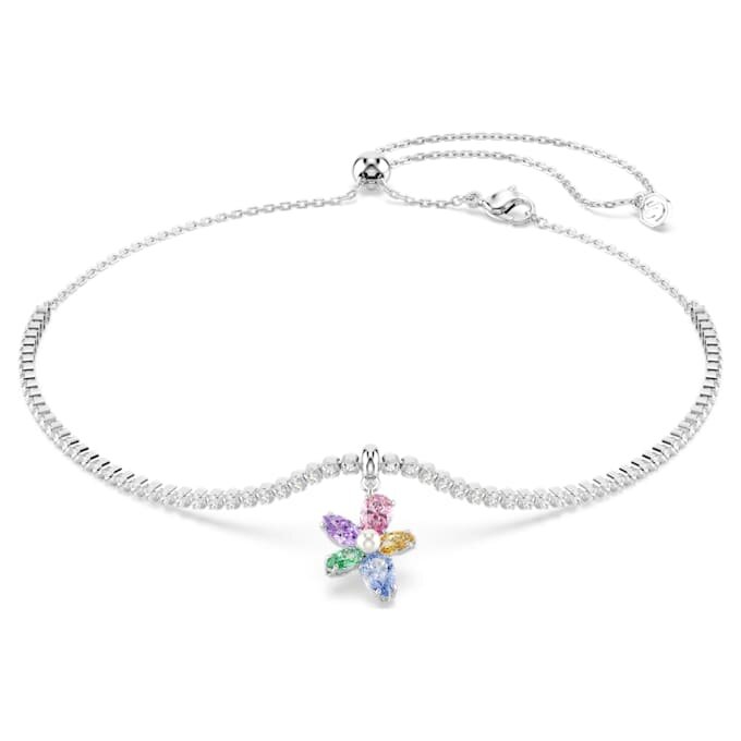 Κολιέ Ariana Grande X Swarovski με ποικίλες κοπές, λουλούδι, πολύχρωμο, επιροδιωμένο Κολιέ Ariana Grande X Swarovski με ποικίλες κοπές, λουλούδι, πολύχρωμο, επιροδιωμένο