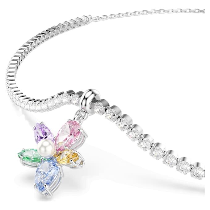 Κολιέ Ariana Grande X Swarovski με ποικίλες κοπές, λουλούδι, πολύχρωμο, επιροδιωμένο Κολιέ Ariana Grande X Swarovski με ποικίλες κοπές, λουλούδι, πολύχρωμο, επιροδιωμένο