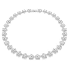 Κολιέ Ariana Grande X Swarovski με στρογγυλή κοπή, λουλούδι, λευκό, επιροδιωμένο