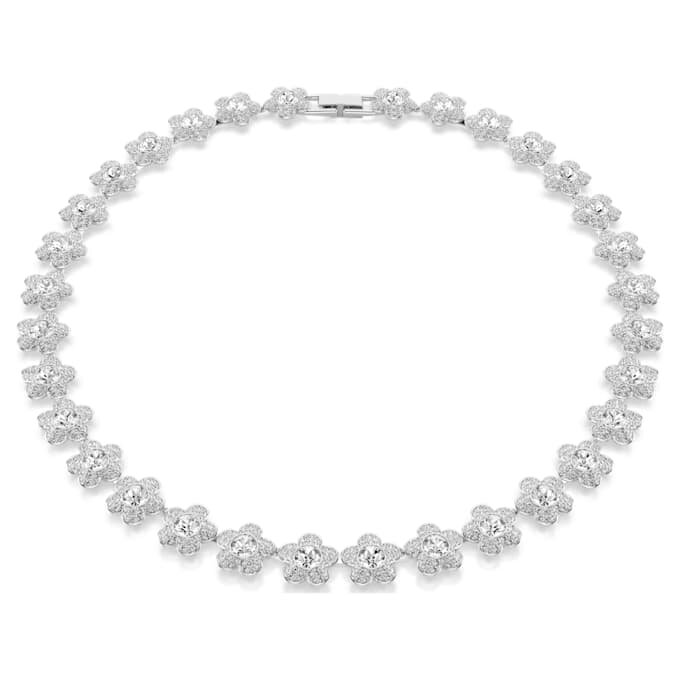 Κολιέ Ariana Grande X Swarovski με στρογγυλή κοπή, λουλούδι, λευκό, επιροδιωμένο Κολιέ Ariana Grande X Swarovski με στρογγυλή κοπή, λουλούδι, λευκό, επιροδιωμένο
