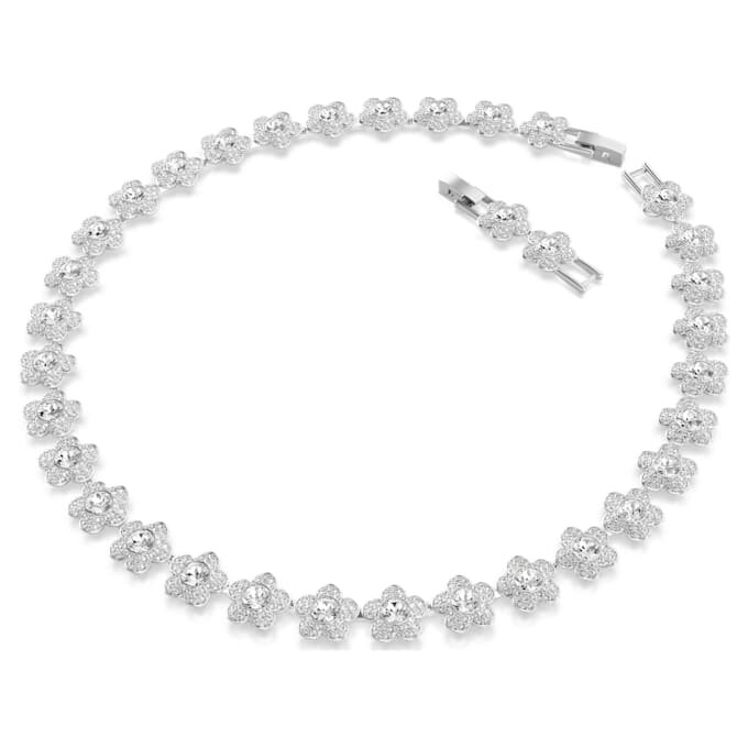 Κολιέ Ariana Grande X Swarovski με στρογγυλή κοπή, λουλούδι, λευκό, επιροδιωμένο Κολιέ Ariana Grande X Swarovski με στρογγυλή κοπή, λουλούδι, λευκό, επιροδιωμένο