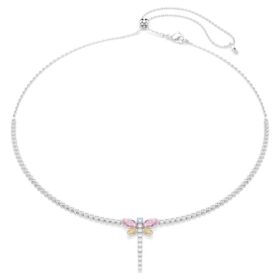 Κολιέ Ariana Grande X Swarovski σε σχήμα Y με μικτή κοπή, λιβελούλα, πολύχρωμο, επιροδιωμένο